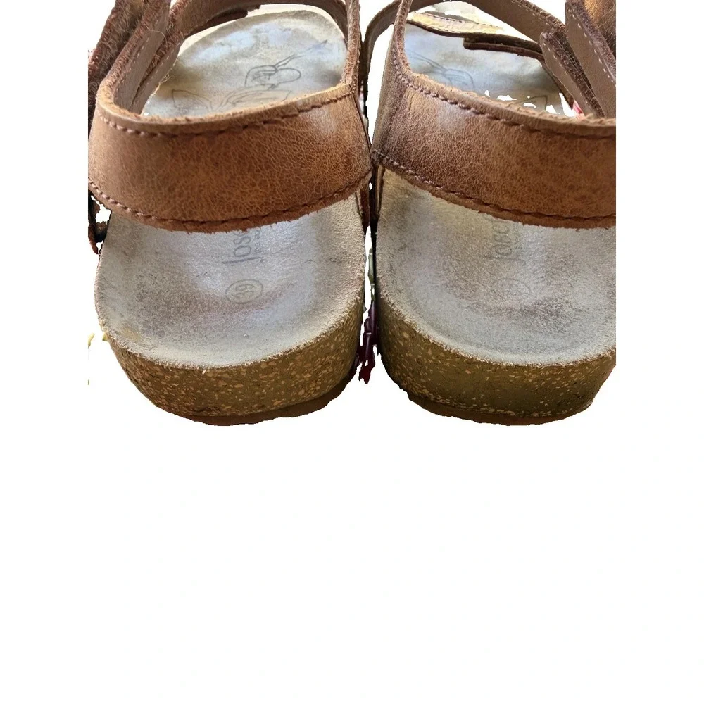 Josef Seibel Womens Leather Ankle Strap Comfort Sandals Brown EU 39 US 8-8.5